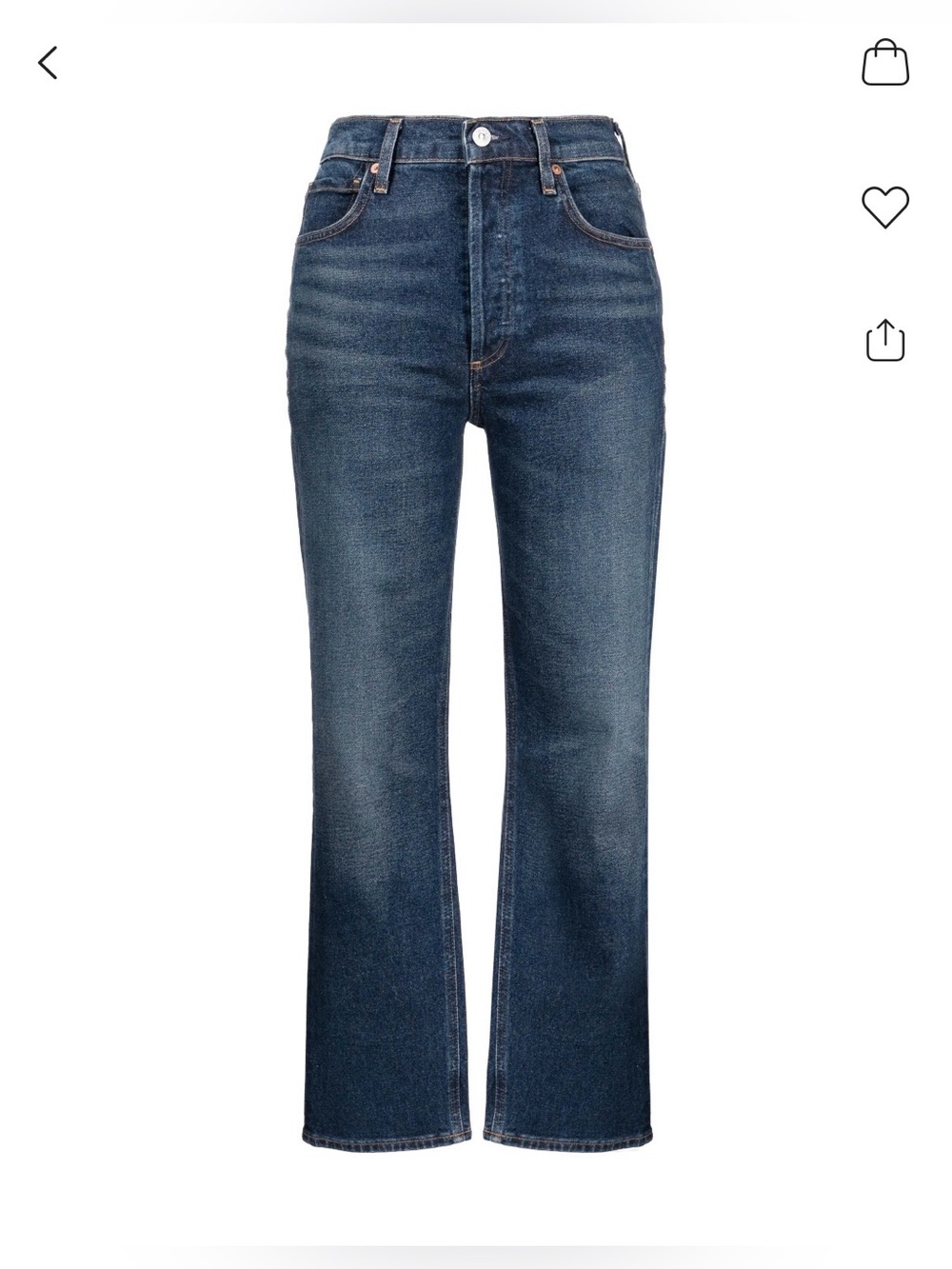Citizens of Humanity Jolene Stonewashed High Rise Cropped Jeans Size 27